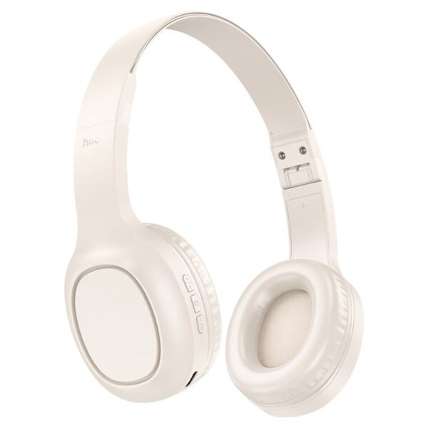 Hoco W46 Foldable Bluetooth 5.3 Headset - Milky White